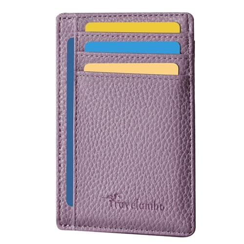 Travelambo Slim Wallet Front Pocket Minimalist Leather RFID Blocking Medium Size - Image 1