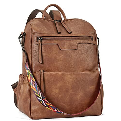BOSTANTEN Backpack Purse for Women Fashion Designer Travel Backpack Leather Convertible Shoulder Bags Casual Daypack Brown - Image 1