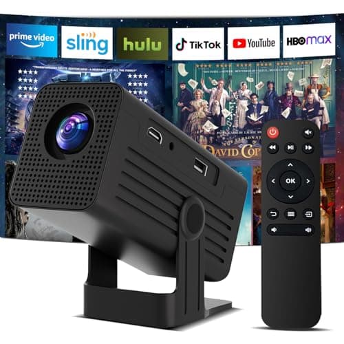 Mini Projector, Portable Projector 4K Support, Full HD 1080P Outdoor Movie Projector with WiFi6 and Bluetooth,Auto Focus with Built-in Apps Proyector,Compatible with HDMI/USB/iOS/Android - Image 1