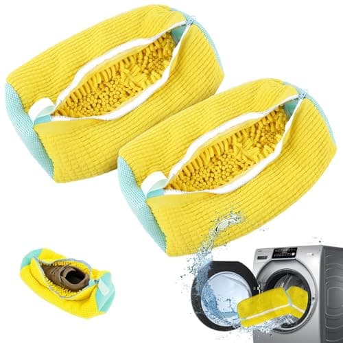 Easy Sprout 2-Pack Shoe Washing Machine Bag - Reusable Shoe Washing Bag with Hidden Zipper, Machine Washable Shoe Bag for Sneakers, Tennis & Athletic Shoes