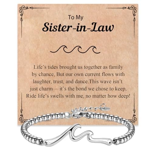 Wisedawn Sister in Law Gifts, Wave Bracele Birthday Mother Day Christmas Gift for Sister in Law - Image 1