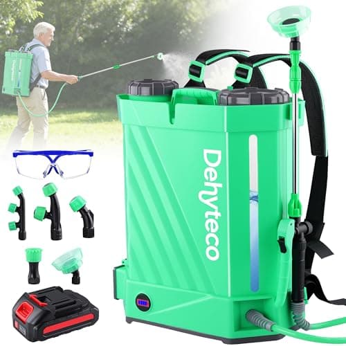 Battery Powered Backpack Sprayer with Mixer 4.2 Gallon, Upgraded Backrest & Strap, Adjustable PSI 0-100, Electric Garden Sprayer Compatible with Makita 21V/2.6Ah Battery & Charger, 5 Nozzles & Goggles - Image 1