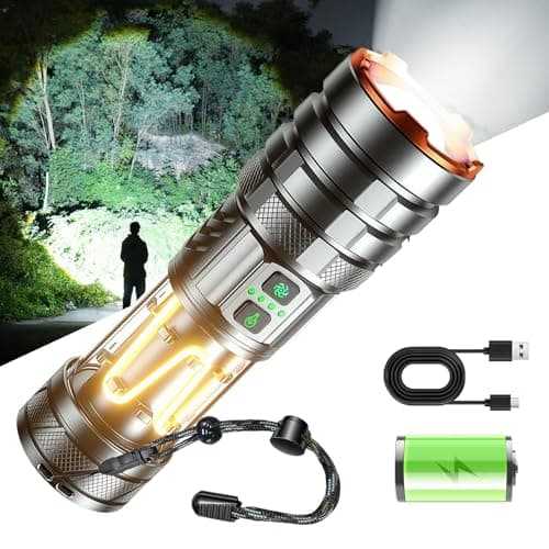 Sensawaves Rechargeable Led Flashlight, High Lumens Powerful Camping Flashlight, Super Bright Zoomable Flashlight with 11 Modes, Tactical Flashlight for Outdoor, Camping, Hiking, Emergency Use - Image 1