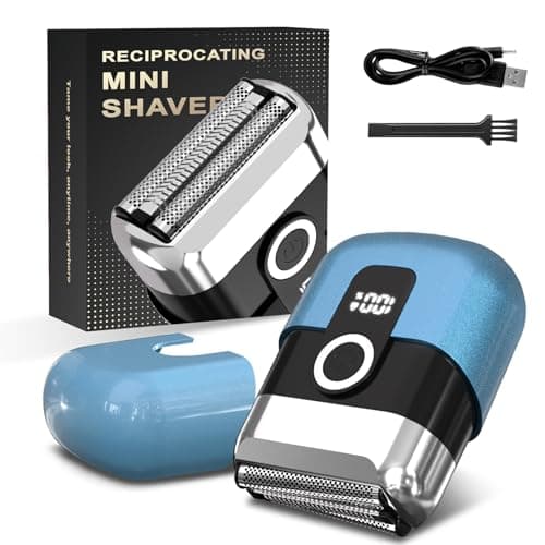 HENZILO Electric Foil Shaver for Men: Mini Electric Razor for Face/Beard - 3 Floating Blades Cordless Razor with LED Display - IPX7 Waterproof Wet Dry Shaving for Travel & Home, USB Type C - Image 1