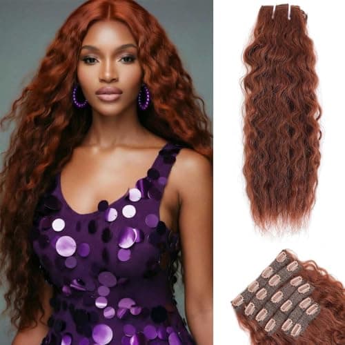 Clip in Hair Extensions Real Human Hair 120g 6pcs Deep Water Wave Curly Human Hair Extensions Double Weft Super Wave Clip ins for Women (33#, 20 Inch) - Image 1