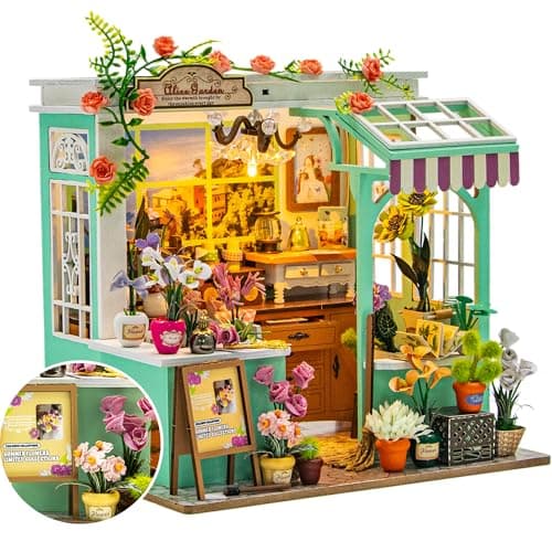 Soothee DIY Miniature House Kit, DIY Book Nook with LED Light, 3D Puzzles for Adults and Teens, Dollhouse for Bookshelf Decor, Tiny House Building Kits for Craft Lovers (Alice's Garden) - Image 1