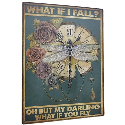 Carastora Vintage Metal Tin Sign Funny Sarcastic Party Wall Art Decor Signs Metal Posters for Room Wall Decor - What If You Fly 8 X 12 Inches - Image 1