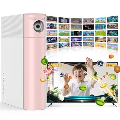 MetFut Motion Sensing Game Console - 28 Fun Games, Plug & Play, Light Physical Exercise & Entertainment for Kids & Family, Compatible with TV, PC, Projector—White&Pink - Image 1