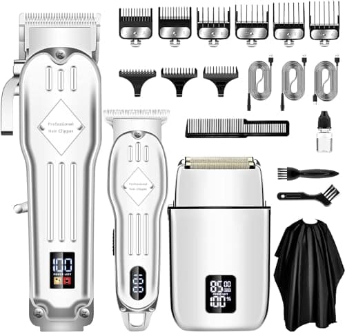 SUNNOW Hair Clippers Professional Cordless for Men, Electric Foil Shavers Razor & Beard Hair Trimmer Kit, Rechargeable Hair Cut Machines Fade Clippers Set, 3 in1 Beard Trimming Kit for Home, Barber - Image 1