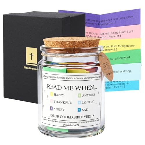 Read Me When Bible Verses Jar, Color Coded Scripture Cards for Daily Encouragement, Motivational Prayer Jar, Christian Gifts for Women and Men - Image 1
