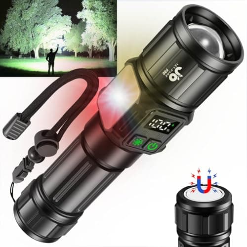 JAY-PARK Flashlights High Lumens, Rechargeable Flashlight 100000 Lumens with Magnetic, Bright Flash Light 9 Modes with 5000 mAh Battery, Tactical Flashlight for Camping, Hiking, Dog Walking - Image 1