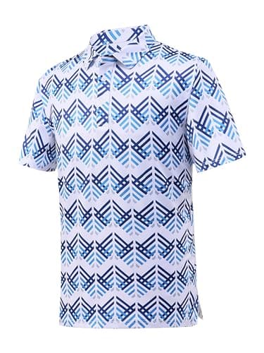 Bnosio Golf Shirts for Men Funny Hawaiian Golf Polo Shirt Dry Fit Arrow Size Medium - Image 1