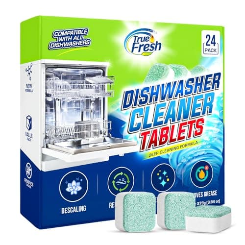 True Fresh Dishwasher Cleaner & Deodorizer Tablets, 24-Pack Dishwasher Maintenance Tablets for Interior, Pump, Filter, Spray arm & Drain, Helps Remove Grease, Limescale & Mineral Buildup 1-Year Supply - Image 1