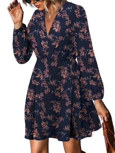 MixShe Summer Dresses for Women 2025 Wedding Guest Dress Fall Fashion Italian Outfits Elegant Classy Homecoming Clothing Plus Size Beach Vacation Clothes B Deep Navy Floral Small - Image 1