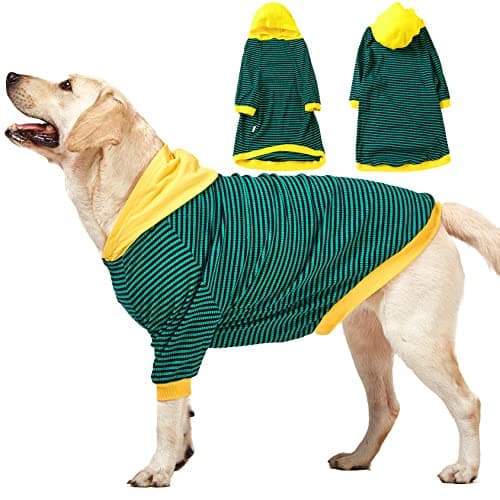 LovinPet Large Dog Pajamas, Cotton Green Stripe Dog Shirt, Pet Pajamas for Dogs, Onesies for Dogs, Stop Shedding for Dogs, Pitbull Shirt, Pet PJ's, XL