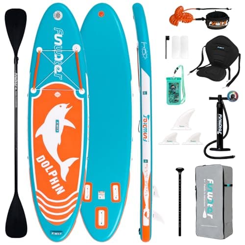 FunWater Inflatable Stand Up Paddle Boards Ultra-Light SUP Wide Stable Design Non-Slip Comfort Deck for Youth & Adults with Premium SUP Board Paddle Accessories - Image 1