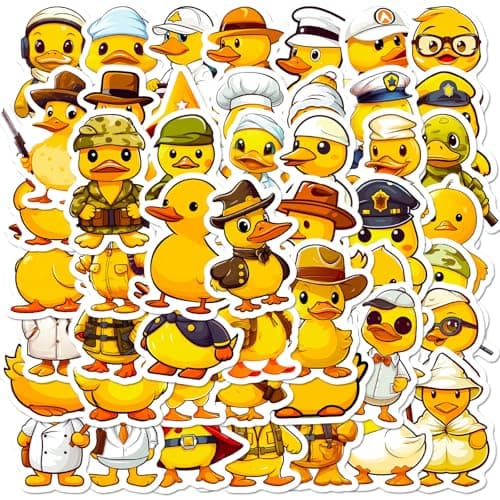 Yellow Duck Stickers, Vinyl Waterproof Decals for Water Bottle, Laptop, Phone Case, Cup, Guitar, Birthday Party Supplies (A-50) - Image 1