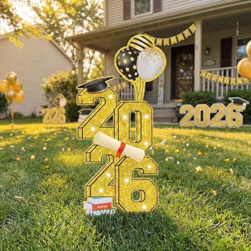 2026 Graduation Decorations - 3.5FT Large Class 2026 Graduation Yard Sign Yard Decorations Congrats Graduation Lawn Signs 2026 Grad Yard Signs with Stakes for Outdoor Indoor Congrats Graduation Party Decoration Supplies - Image 1