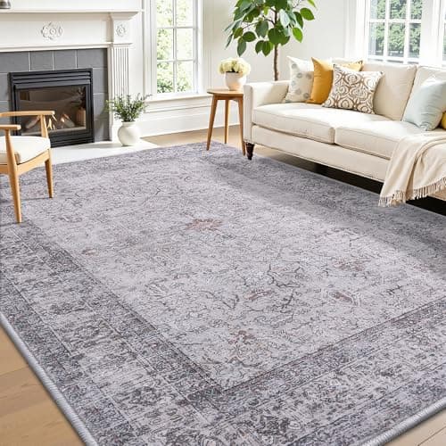 Vanmoos 5x7 Area Rugs for Living Room, Bedroom - Machine Washable, Non-Slip Bedside Rug, Large Soft Floor Carpet for Office, Dining Room, Farmhouse and Home Decor, Rustic Vibes/Taupe - Image 1