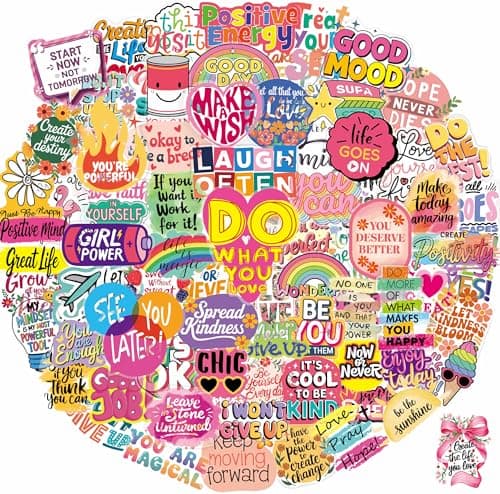 200PCS Motivational Stickers for Adults Teens Students, Inspirational Positive Affirmation Stickers for Vision Board Water Bottles Scrapbook Planner, Transparent Decals - Image 1