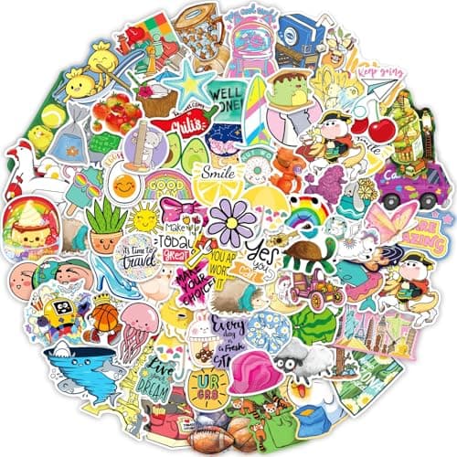 BJMOWIN 400PCS Water Bottle Sticker Pack, Funny Vinyl Stickers for Teens, Bulk Waterproof Decals for Laptop Skateboards Notebooks Adults Students Party Favors School Rewards Room Decor - Image 1