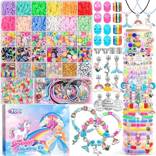 ZOOI Bracelet Making Kit for Girls, Friendship Charm Bracelet Making Kit, Arts and Crafts for Kids Girls Ages 8-12, Girl Toys Age 6-8, Jewelry Making Kit, Crafts Gifts for 6-12 Year Old Girl - Image 1