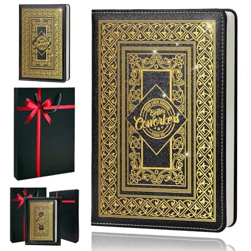 QDWXDEL Appreciation Gifts For Coworkers,A5 Hardcover Leather Journal for Women - 200 Pages Premium Paper Notebook, Coworker Journal Notebook for School, Work (Coworker Black) - Image 1