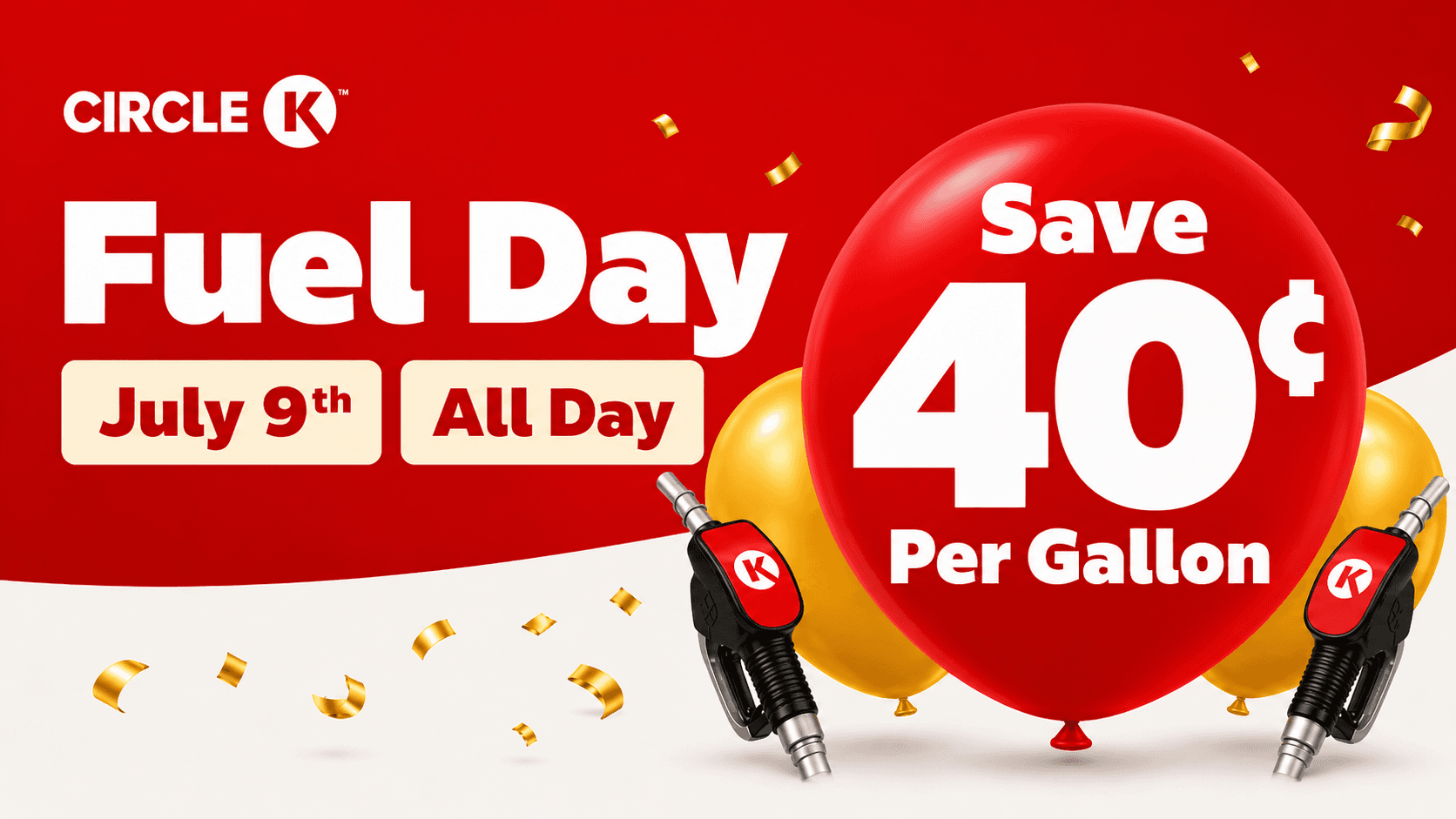 Get 40¢ Off Per Gallon Today Only with Circle K Fuel Day