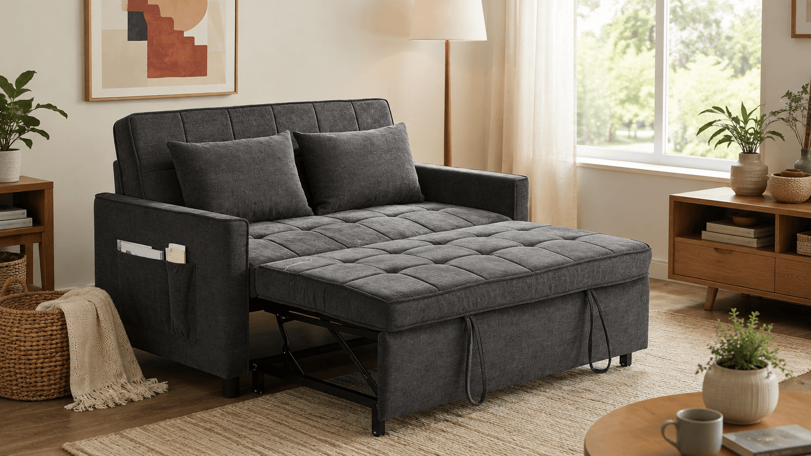 Tbfit Convertible Loveseat Sleeper Under $168